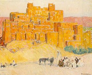 Nomades Devant Une Ville Fortifiee by Fernand Lantoine