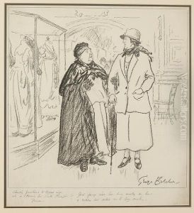 A Collection Of Five Cartoon Sketches
