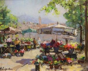 Marche Aux Fleurs by Georgi Alexandrovich Lapchine