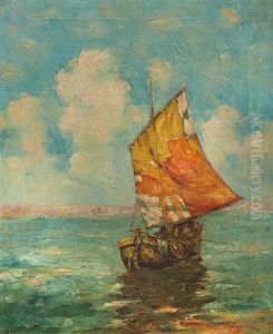 Marina Con Velero by Georgi Alexandrovich Lapchine