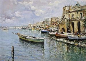 View Of Amalfi by Georgi Alexandrovich Lapchine