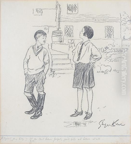 'indignant Young Lady:- If You Can't Behave Properly You'd Better Not Behave At All'; 'wot Do You Carry Your Wife's Teeth About With You For? The Doctor Says She's Got To Diet And She Ain't To To Eat Between Meals', Both 'george Belcher' And Inscribed Wi - view 1
