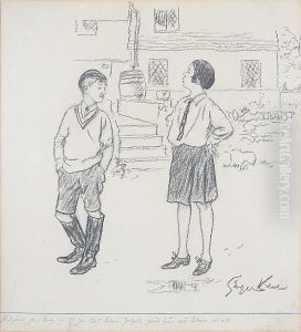 'indignant Young Lady:- If You Can't Behave Properly You'd Better Not Behave At All'; 'wot Do You Carry Your Wife's Teeth About With You For? The Doctor Says She's Got To Diet And She Ain't To To Eat Between Meals', Both 'george Belcher' And Inscribed Wi by George Frederick A. Belcher