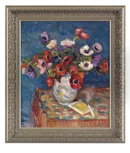 Still Life Of Poppies In A Vase