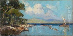 View Of The Mediterranean Coast by Georgi Alexandrovich Lapchine
