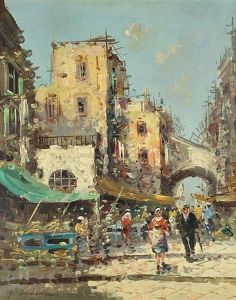 Street Scene With Figures