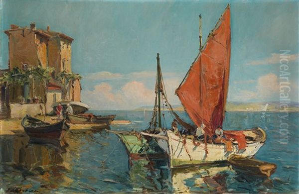 Fishing Boats In A Harbour, Martigues - view 1