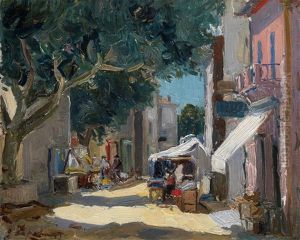 Market Scene In Sainte-maxime Market Scene In Sainte-maxime