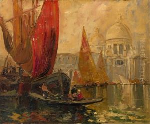 View Of The Grand Canal, Venice by Georgi Alexandrovich Lapchine