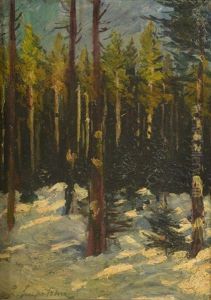 Foret Sous La Neige by Georgi Alexandrovich Lapchine