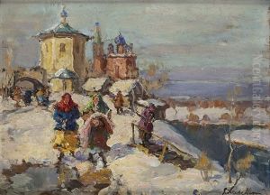 Paysage Russe Sous La Neige by Georgi Alexandrovich Lapchine