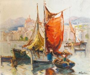 Voile Rouge (menton) by Georgi Alexandrovich Lapchine