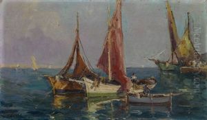 Fishing Boats by Georgi Alexandrovich Lapchine