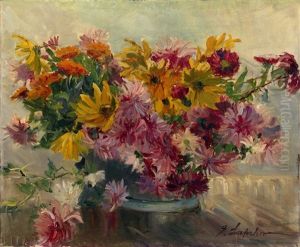 Bouquet Of Flowers by Georgi Alexandrovich Lapchine