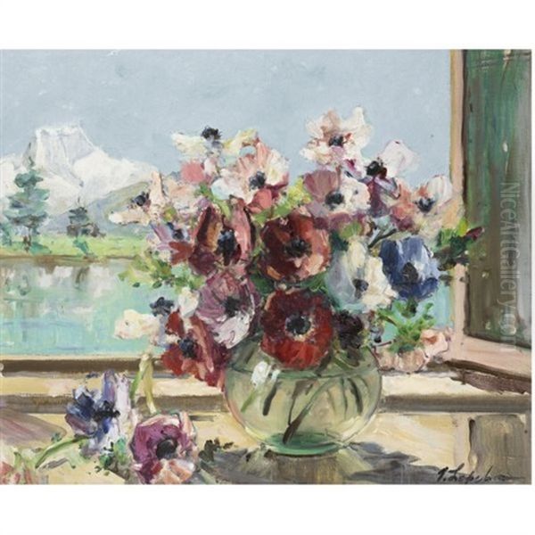 Still Life Of Anemonies (italian Alps) - view 1