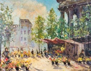 Blumenmarkt Auf Dem Pariser Place De La Madeleine Blumenmarkt Auf Dem Pariser Place De La Madeleine