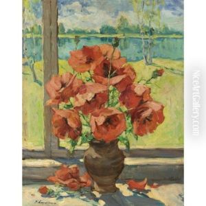 Still Life With Flowers by Georgi Alexandrovich Lapchine