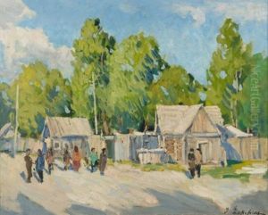 Paysage A L'isba by Georgi Alexandrovich Lapchine