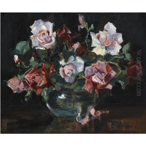 Still Life With Roses by Georgi Alexandrovich Lapchine