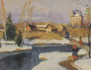 Village Russe Sous La Neige
