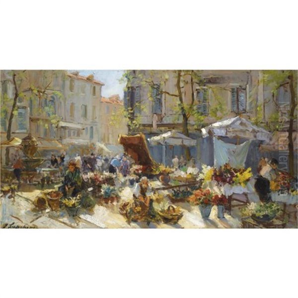 The Flower Market In Aix-en-provence - view 1