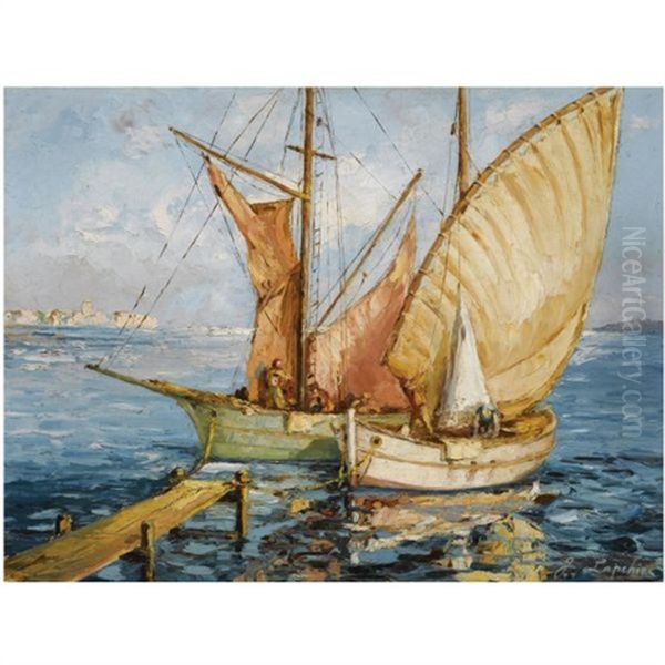 Two Ships By The Quay - view 1