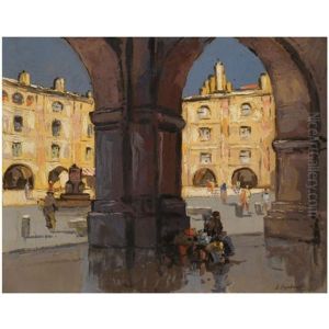 Town Square by Georgi Alexandrovich Lapchine