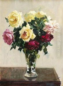 Bouquet De Roses by Georgi Alexandrovich Lapchine