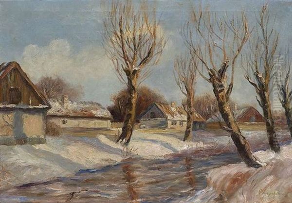 Winterlandschaft Mit Hausern - view 1