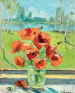 Bouquet De Coquelicots by Georgi Alexandrovich Lapchine