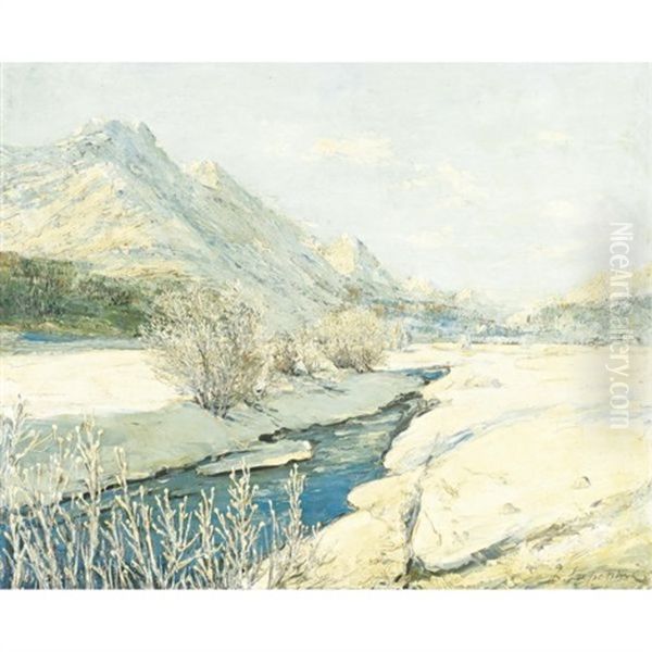 Valley Stream In The Snow - view 1