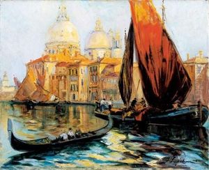 Coucher De Soleil by Georgi Alexandrovich Lapchine