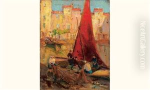 Gondoliers A Venise by Georgi Alexandrovich Lapchine