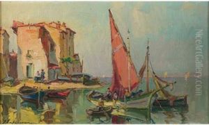 Port Mediterraneen by Georgi Alexandrovich Lapchine