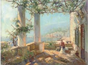 On The Terrace Of A Villa In The South Of France
