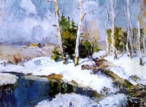 Paysage Hivernal Aux Bouleaux