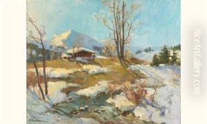 Paysage D'hiver by Georgi Alexandrovich Lapchine