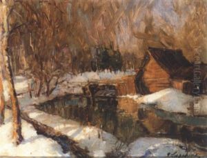 Winter Sun by Georgi Alexandrovich Lapchine