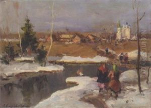 Spring Thaw by Georgi Alexandrovich Lapchine