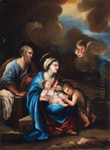 Sacra Famiglia Con San Giovannino by Niccolo Lapi