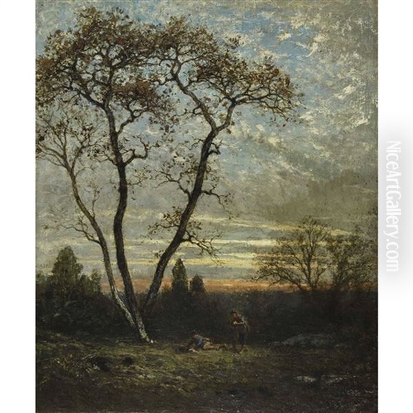Abendlandschaft Mit Jagern - view 1