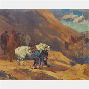 Horse And Riders by Andreas Christian Gottfried Lapine