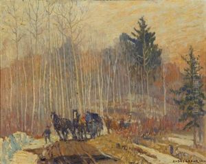 Birches And Poplars by Andreas Christian Gottfried Lapine