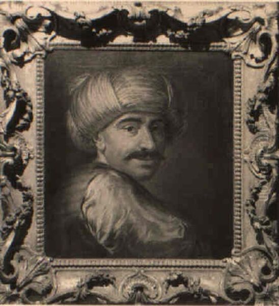 Study Of A Turk Wearing A Red Waistcoat And A Turban - view 1