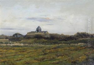 Feldlandschaft Mit Kloster Feldlandschaft Mit Kloster
