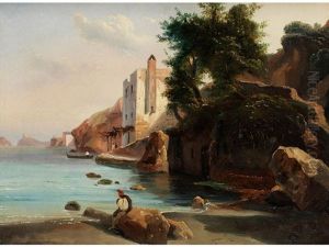 Blick Aus Einer Bucht Bei Neapel by Louis Auguste Lapito