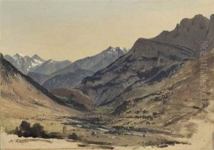 Vue Des Alpes by Louis Auguste Lapito