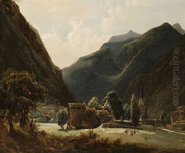 Village Dans Une Vallee Suisse - view 1