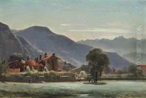 A Village In The Mountains by Louis Auguste Lapito