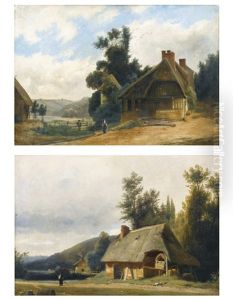 Chaumiere Dans La Campagne (pair)